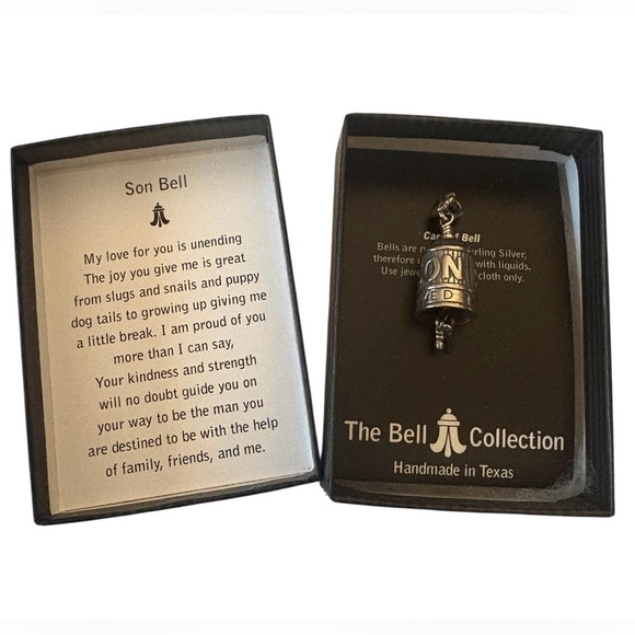 The Bell Collection Son Sterling Silver Bell Pendant on 925 Chain New in Box - Picture 4 of 8